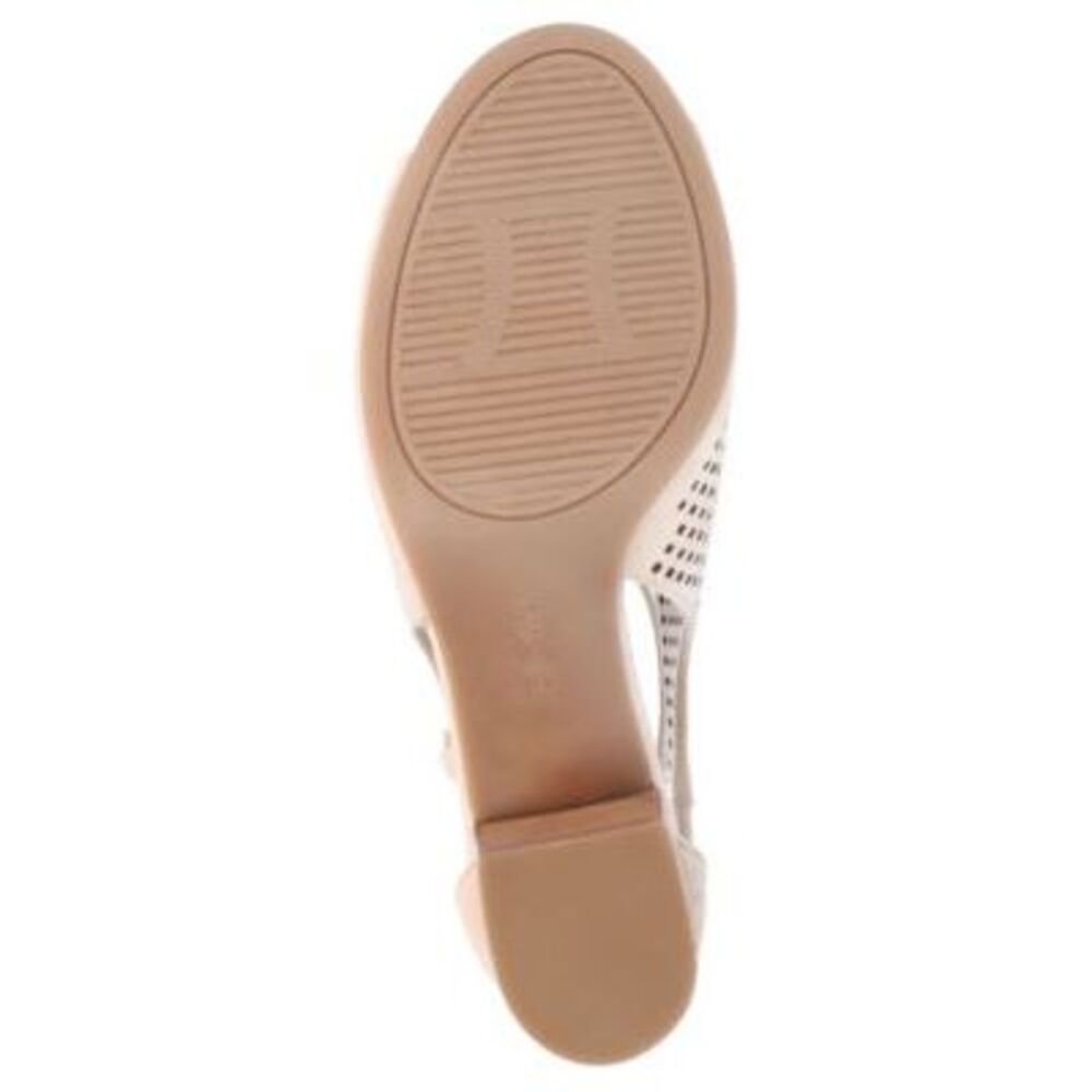 BELLA VITA Womens Beige Perforated Padded Amara Block Heel Zip-Up Sandals 8.5 M - Picture 4 of 4